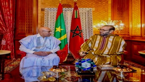 صاحب الجلالة الملك محمد السادس يستقبل بالقصر الملكي بالدار البيضاء، فخامة رئيس الجمهورية الإسلامية الموريتانية