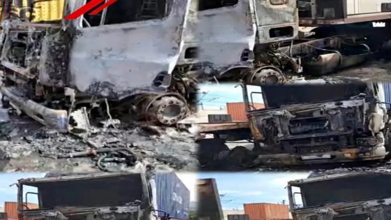 حريق مهول يلتهم 6 شاحنات بمنطقة أنفا في الدار البيضاء
